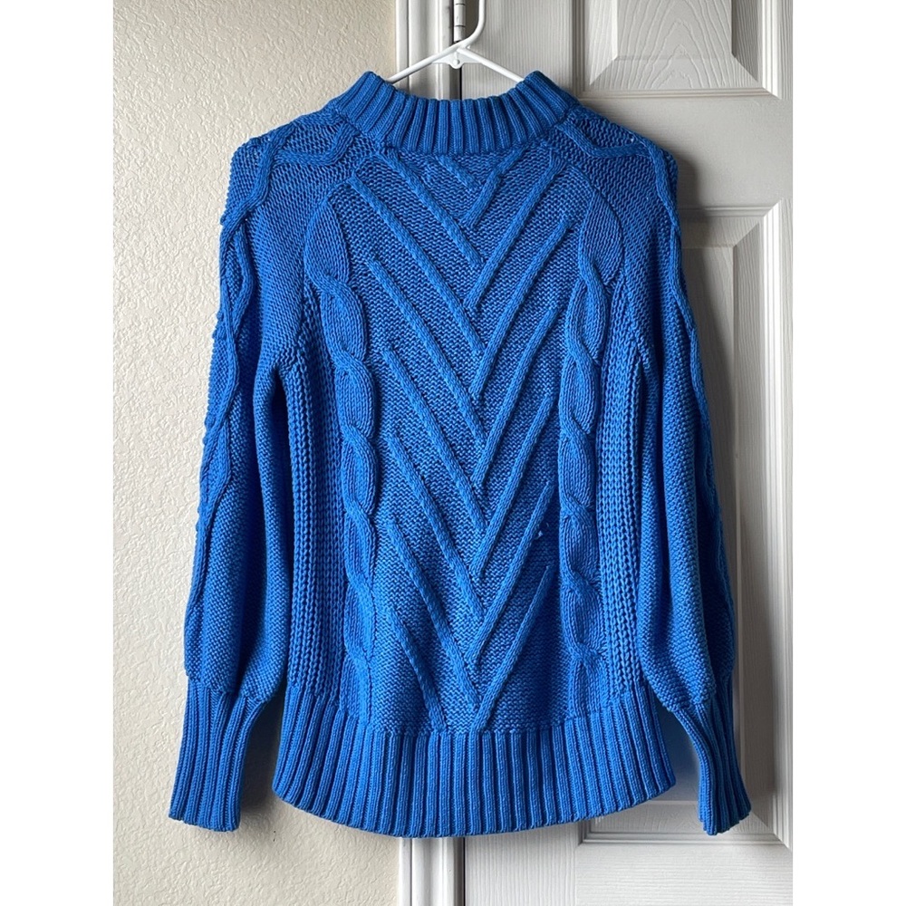 LOFT NWOT Chunk Knit Turtleneck Sweater - Blue